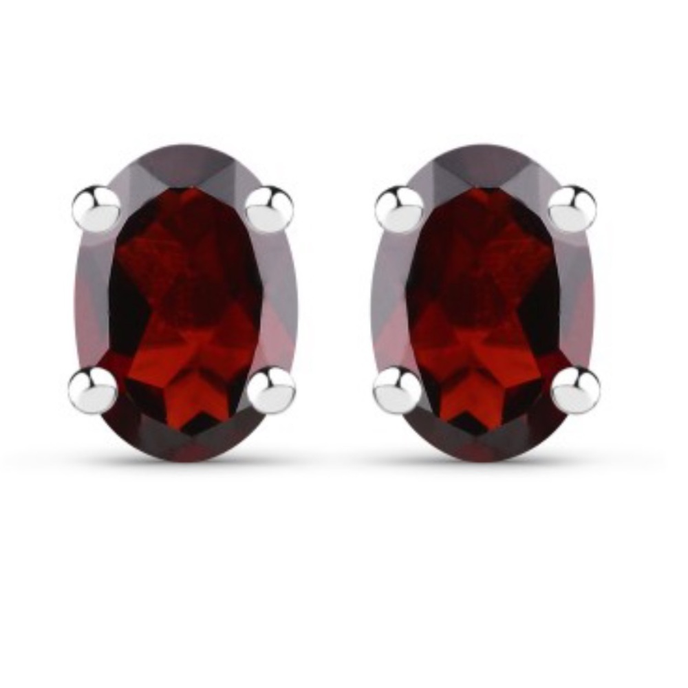 NWOT 1.70 CTW Garnet 925 Sterling Silver Designer Earrings